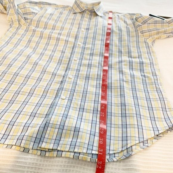 Vineyard Vines Medium M Baron Shirt Blue Yellow Plaid Button Up - Size M - Picture 7 of 8